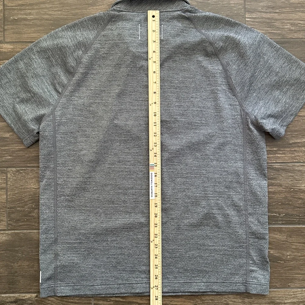 Reigning Champ Polo Shirt Men XL Gray Performance Stretch Snap Solotex - Picture 7 of 8